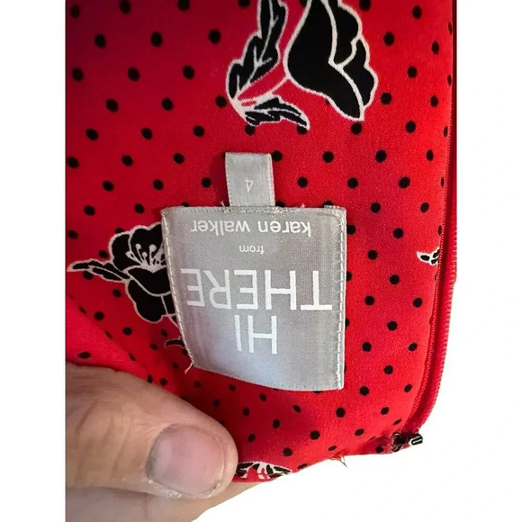 Hi There from Karen Walker Red Retro Puff Sleeve Mini Dress Size 4 - Picture 3 of 4